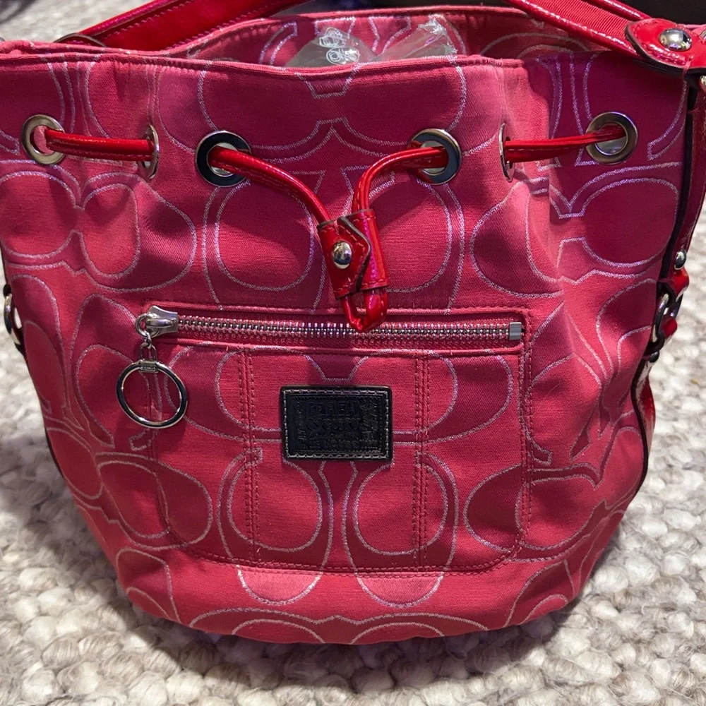 Coach Pink Signature Shoulder Bag - Picture 2 of 16